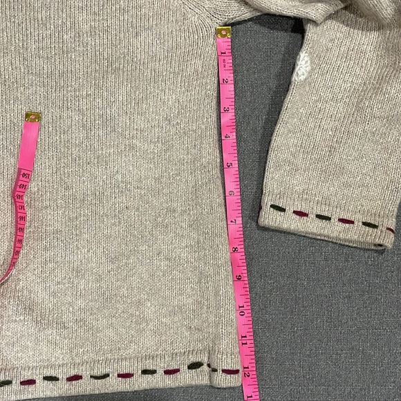 Croft & Barrow Snowman Hearts Snowflakes Christmas Sweater Beige Button‎ PL - Picture 11 of 16